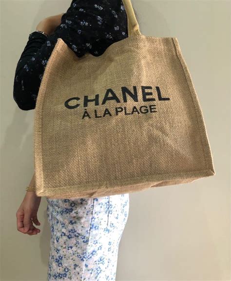 chanel a la plage tote bag|CHANEL A LA PLAGE Tote Bag Novelty Beige 30cm × 30cm .